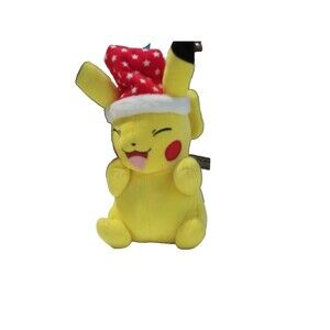 Pokémon Christmas Pikachu with Santa Hat 8" Collectible Plush